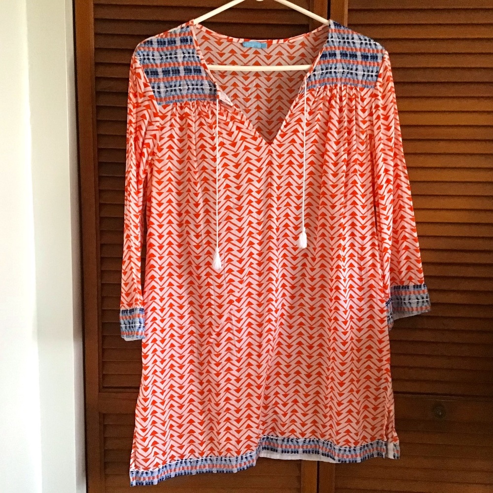 J. McLaughlin Aztec print dress..tunic..swim cover..super cute, like new